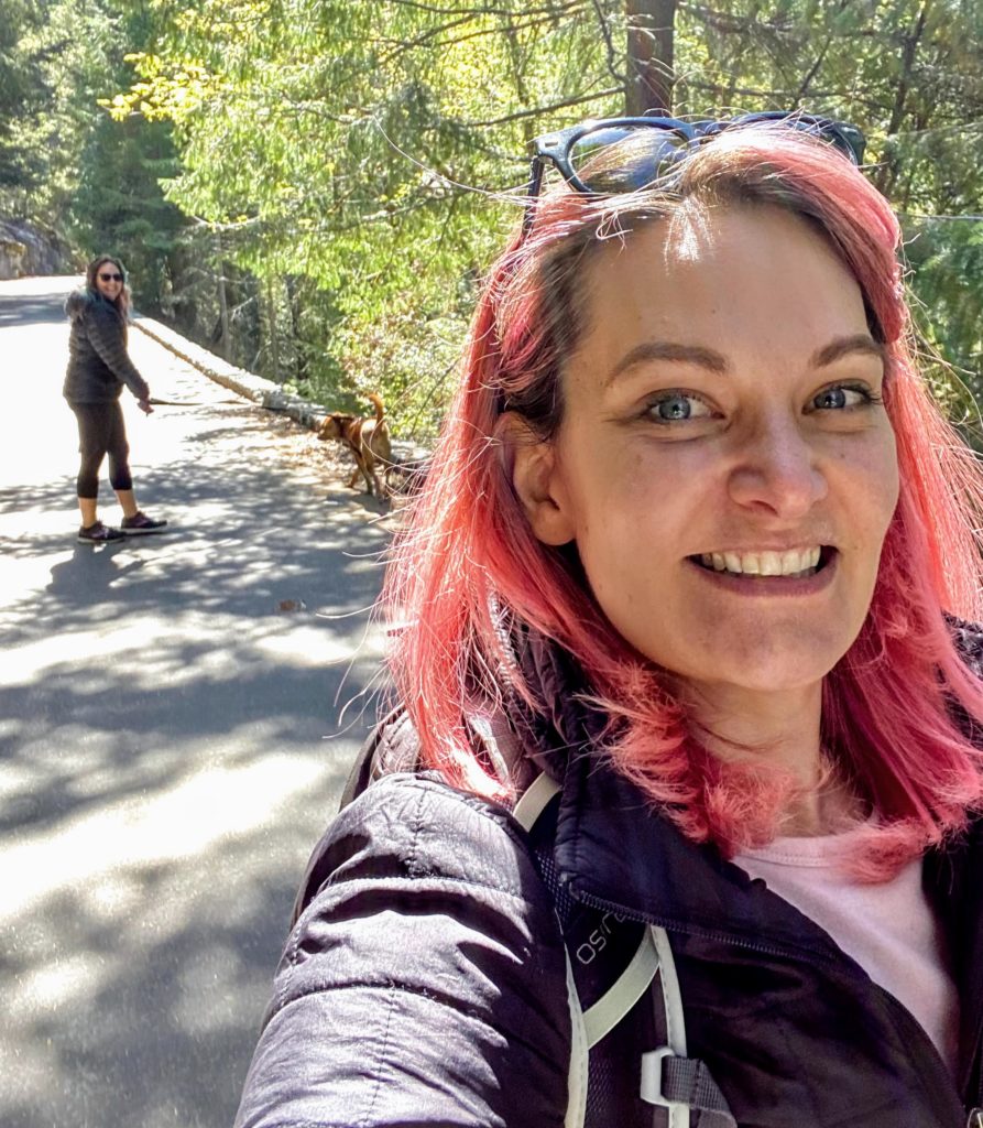 B.A.R.K. Ranger walking on paved roads at Oregon Caves